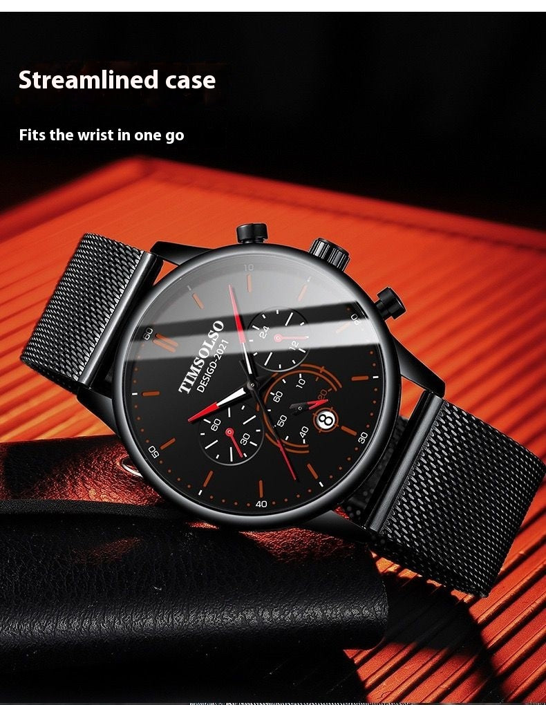 Cool Ultra-thin Calendar Quartz Watch