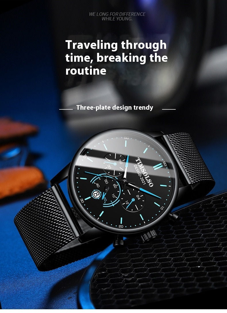 Cool Ultra-thin Calendar Quartz Watch